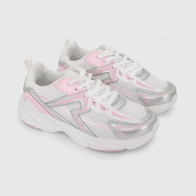 Zapatilla Urbana Blanca con Rosado con Velcro talla 34 a 38
