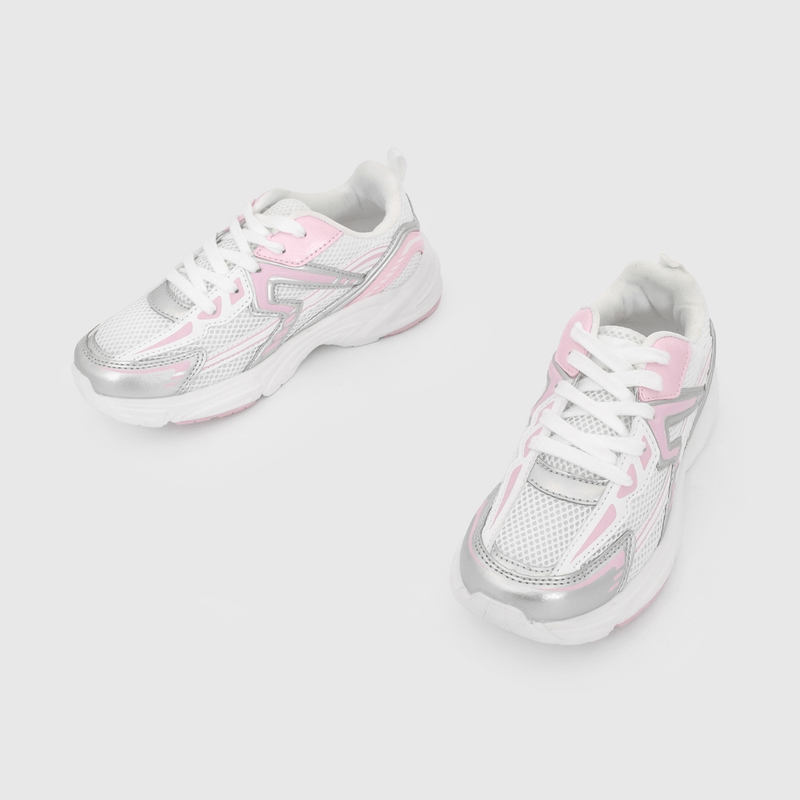 Zapatilla Urbana Blanca con Rosado con Velcro talla 34 a 38