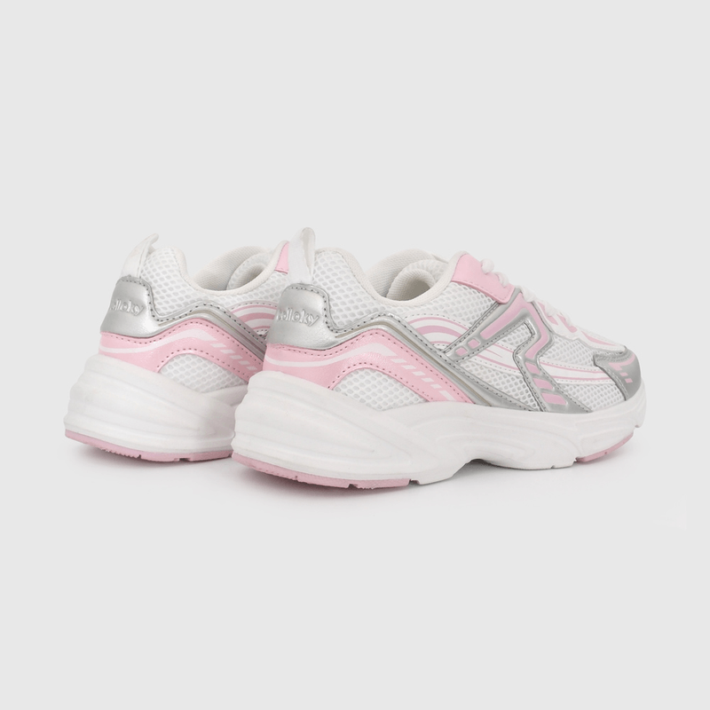 Zapatilla Urbana Blanca con Rosado con Velcro talla 34 a 38