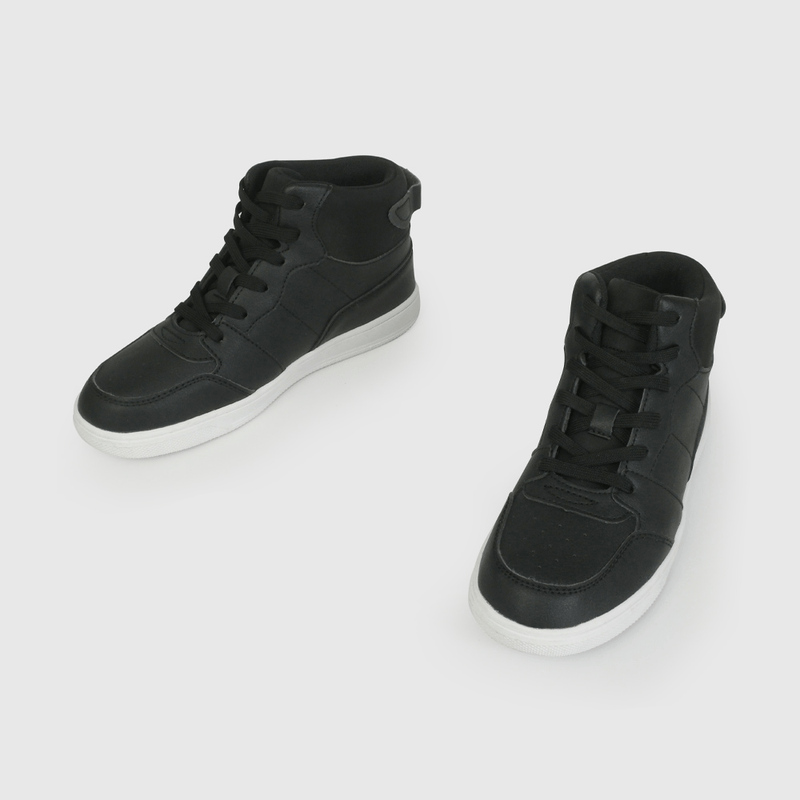 Zapatilla Urbanas Unisex de Caña Alta Negra Talla 34 al 38 con Velcro