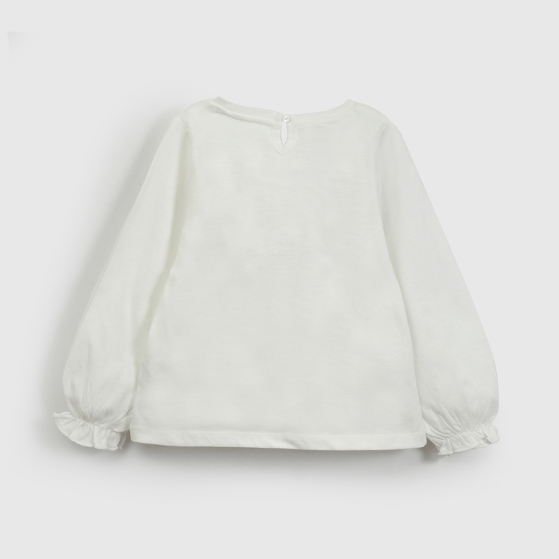 Polera Blanca Mariposa de Niña Infantil talla 3/6 M a 24m/36 M