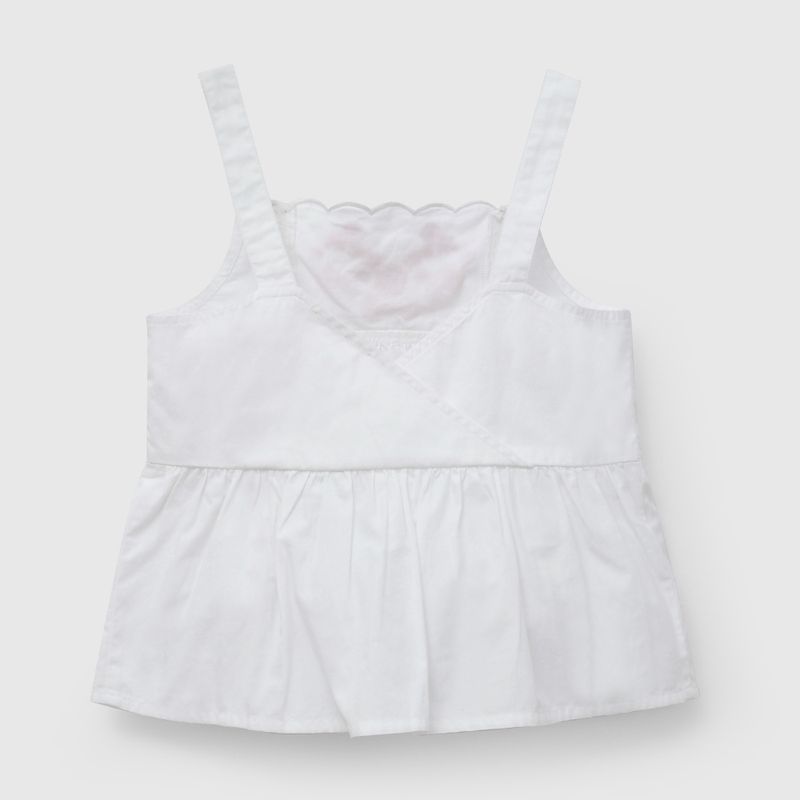 Blusa Flores Blanca Bordada de Niña talla 3 a 12 añoss