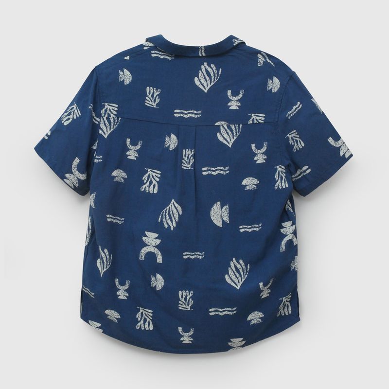 Camisa Azul Estampada de Niño talla 3 a 12 añoss
