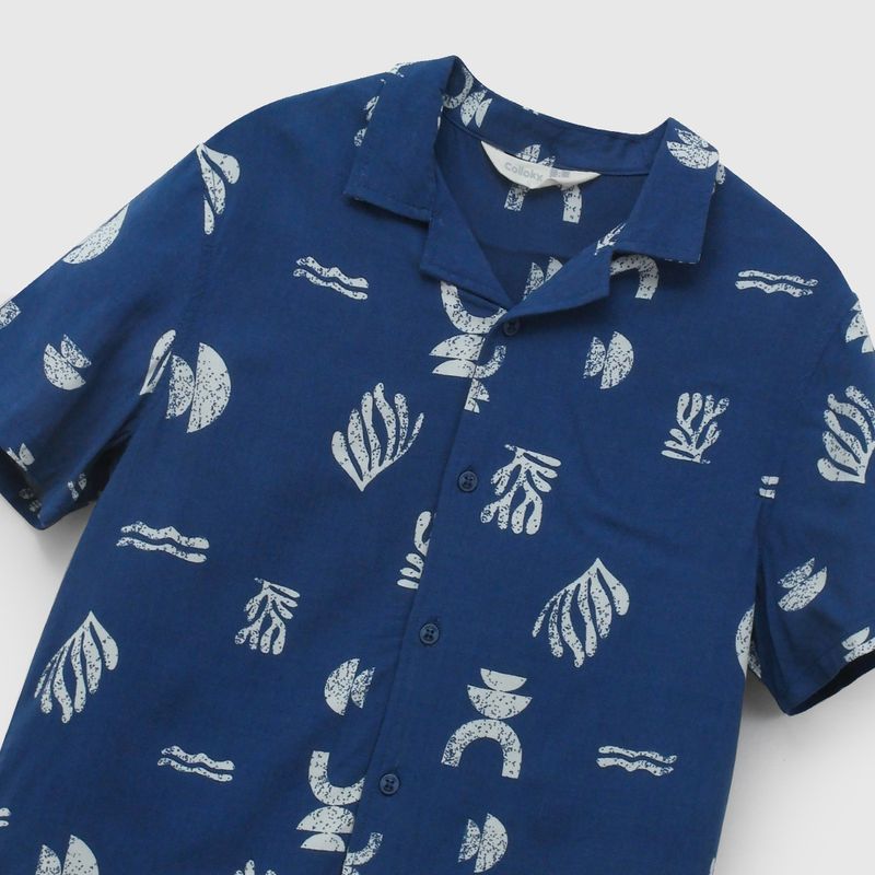 Camisa Azul Estampada de Niño talla 3 a 12 añoss