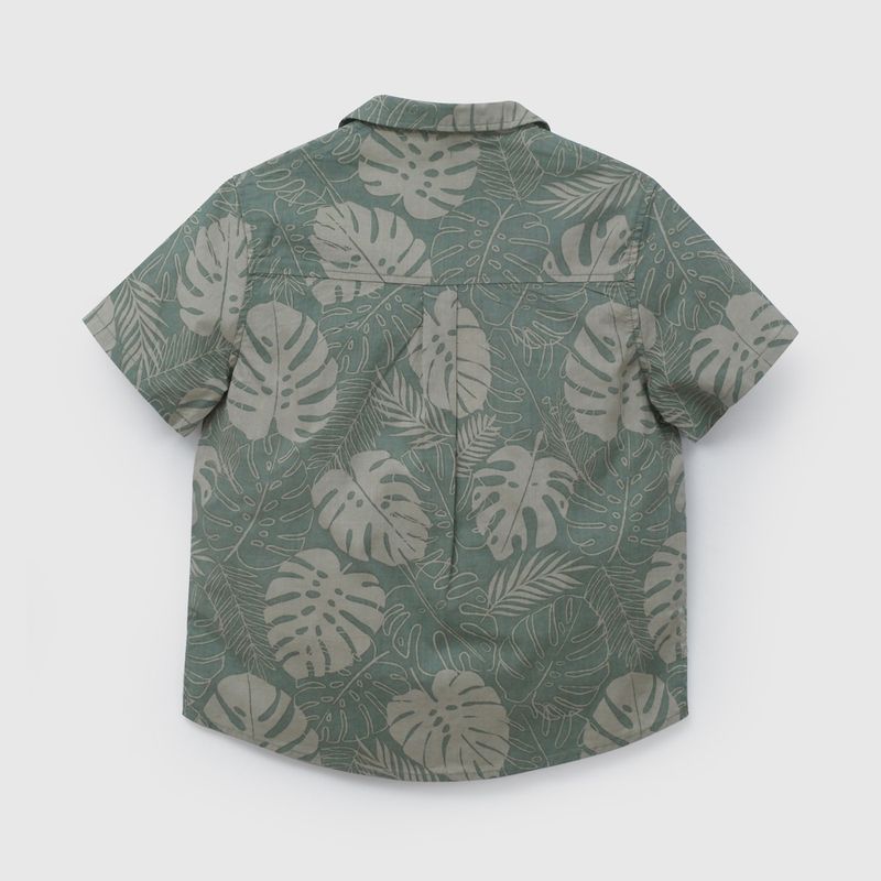 Camisa Verde Estampada de Niño talla 3 a 12 añoss