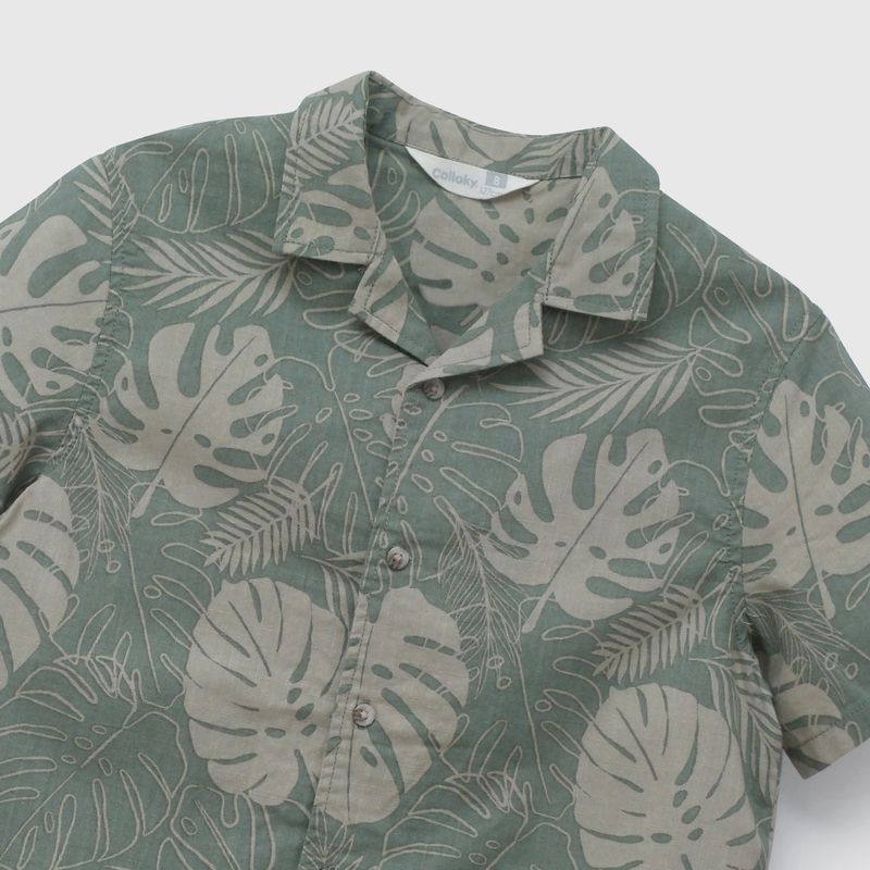 Camisa Verde Estampada de Niño talla 3 a 12 añoss
