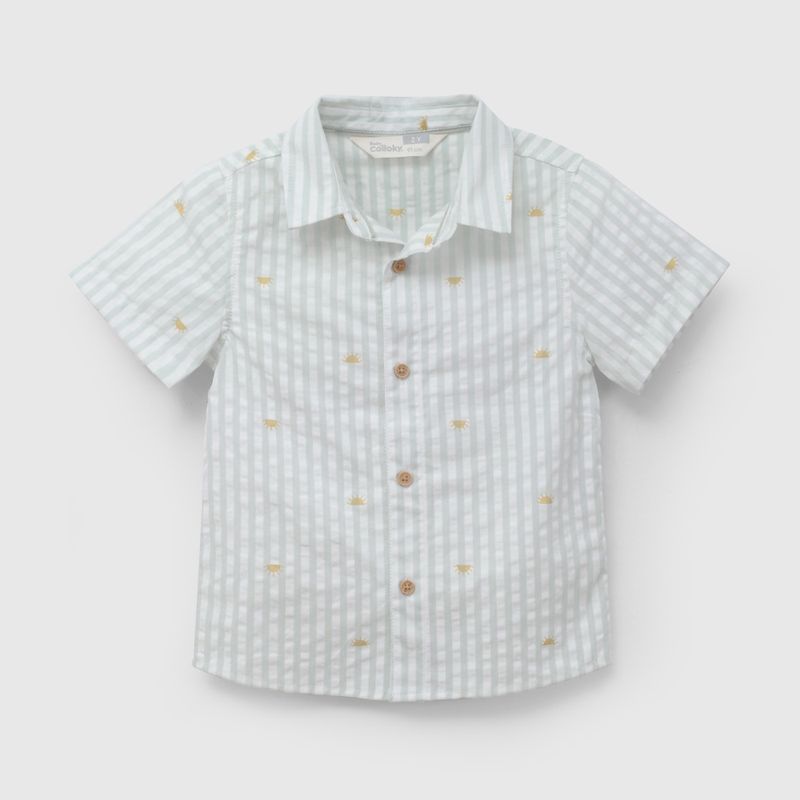 Camisa Verde Rayada Soles  De Niño Infantil talla 3/6 M a 24m/36 M