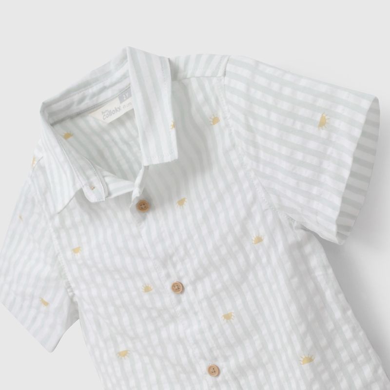 Camisa Verde Rayada Soles  De Niño Infantil talla 3/6 M a 24m/36 M