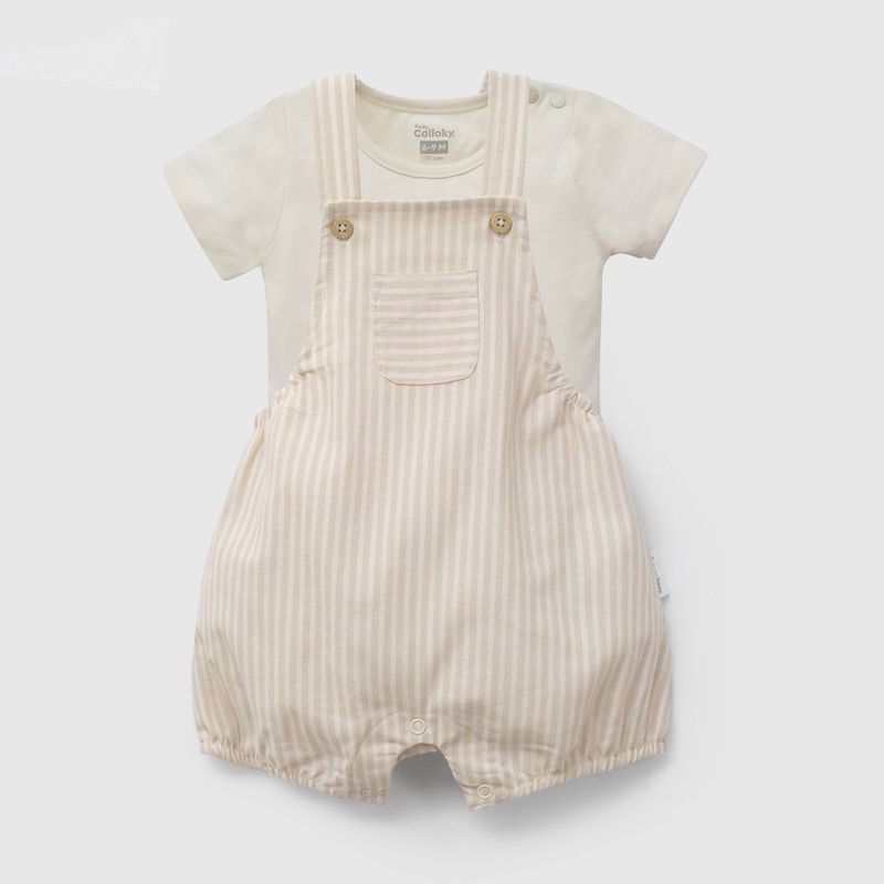 Conjunto Beige Rayado de Bebé de New born talla 0/3 M a 09/12M