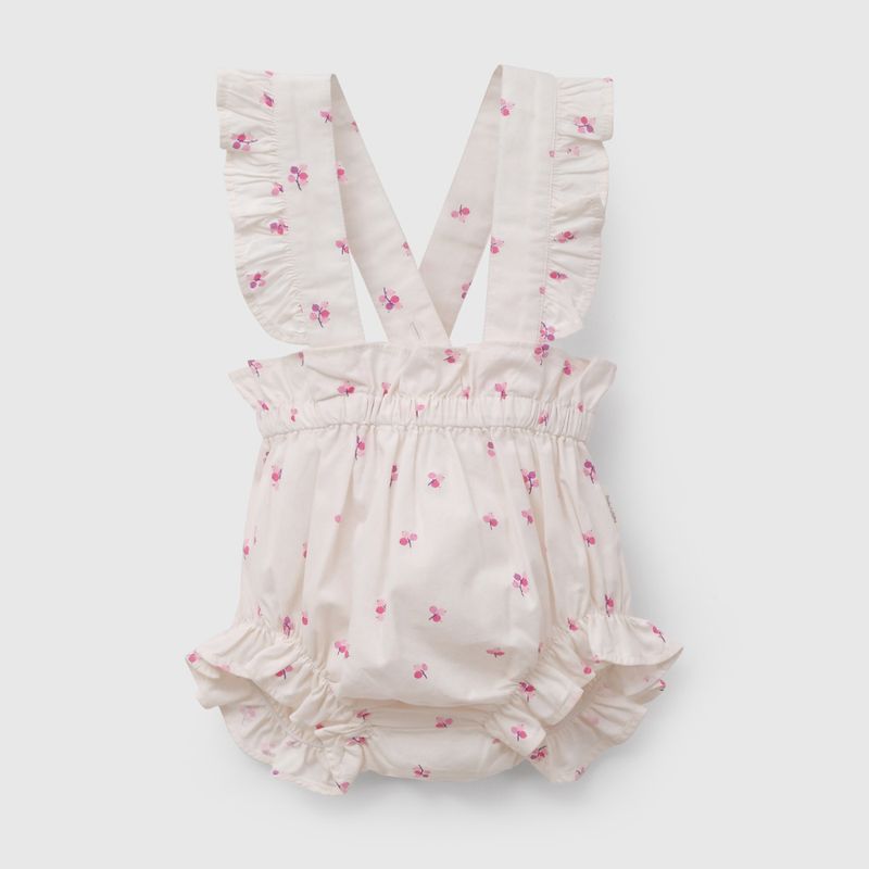 Conjunto Blanco Flores de Bebé de New born talla 0/3 M a 09/12M