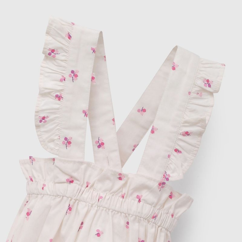 Conjunto Blanco Flores de Bebé de New born talla 0/3 M a 09/12M