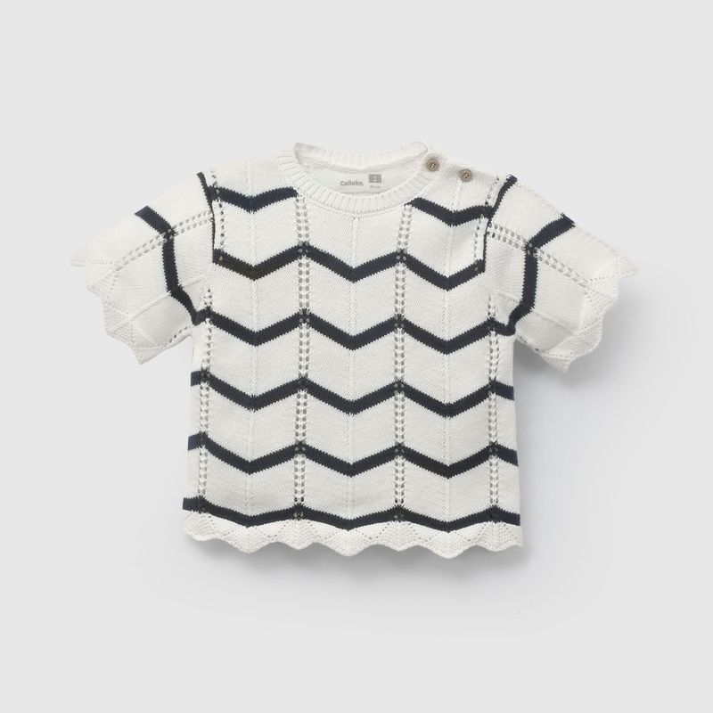 Conjunto Rayas Beige Lana de Niña Infantil talla 3/6 M a 24m/36 M