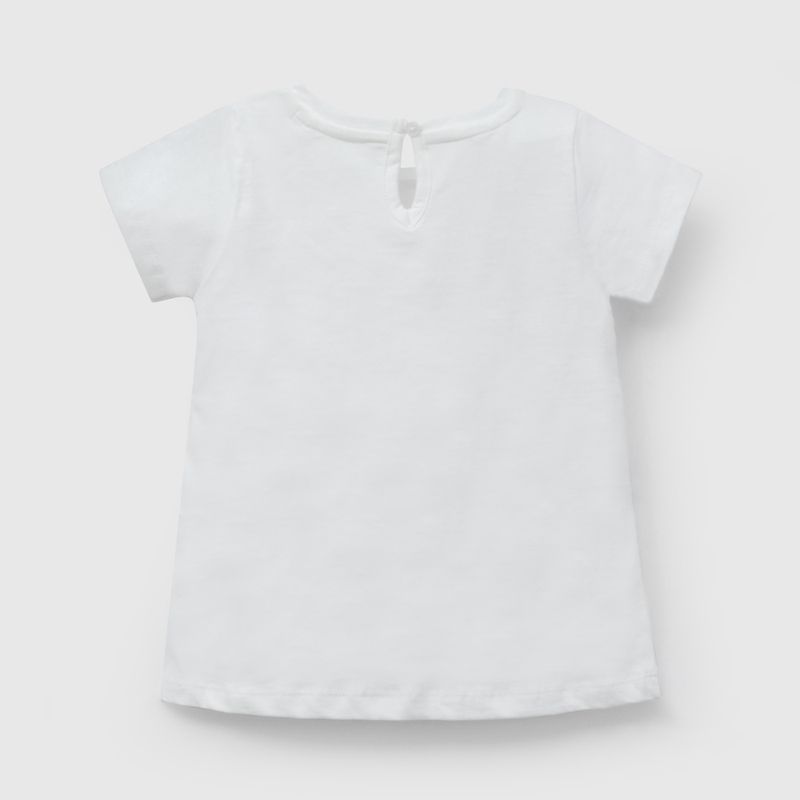 Polera Blanca Bolsillo Crochet de Niña Infantil talla 3/6 M a 24m/36 M