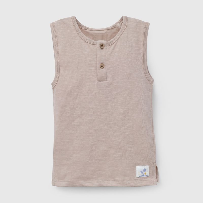 Polera Sin Mangas Beige De Niño Infantil talla 3/6 M a 24m/36 M
