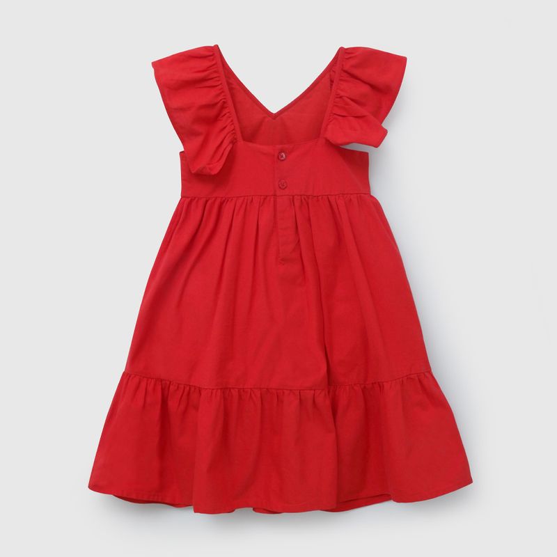 Vestido Rojo Vuelo de Niña talla 3 a 12 añoss