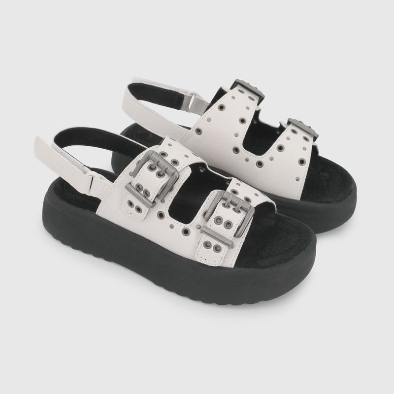 Sandalia Blanca con Plataforma y Tachas de Niño talla 28 a 38