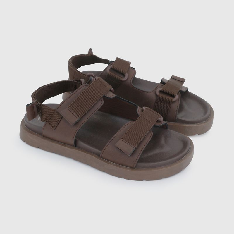 Sandalia de Vestir Café de Niño con Velcro talla 28 a 38