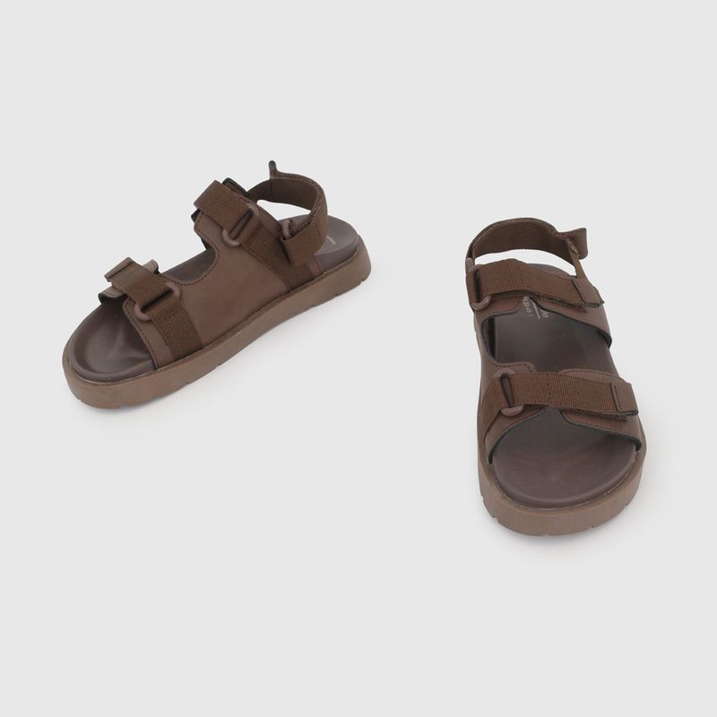 Sandalia de Vestir Café de Niño con Velcro talla 28 a 38