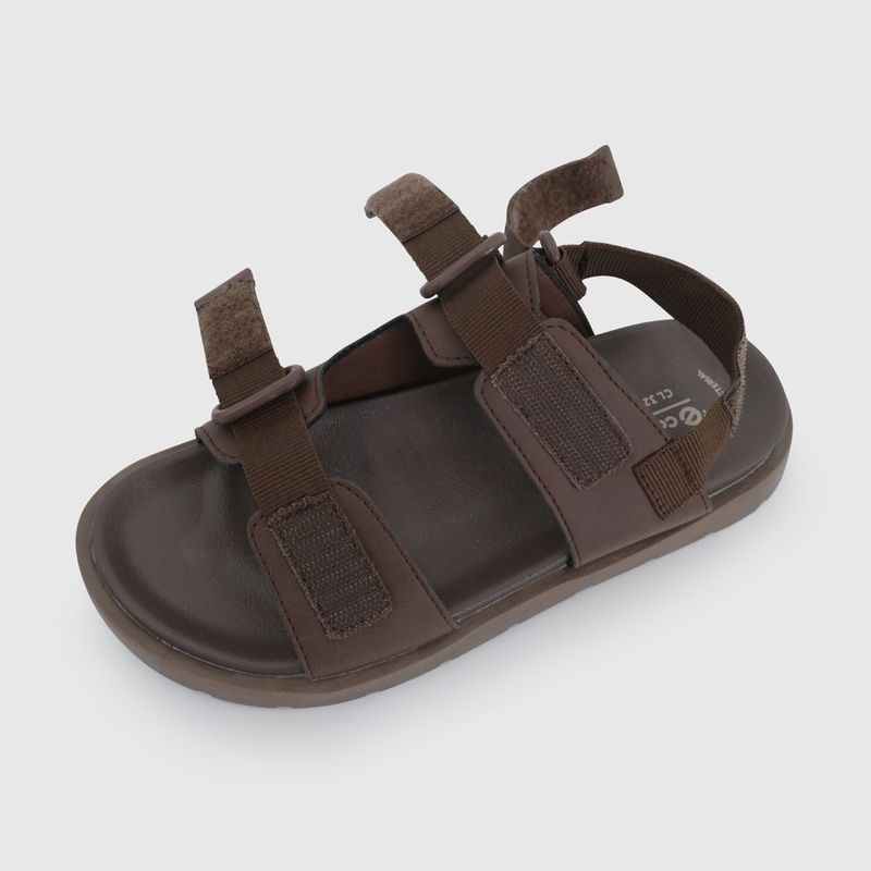 Sandalia de Vestir Café de Niño con Velcro talla 28 a 38