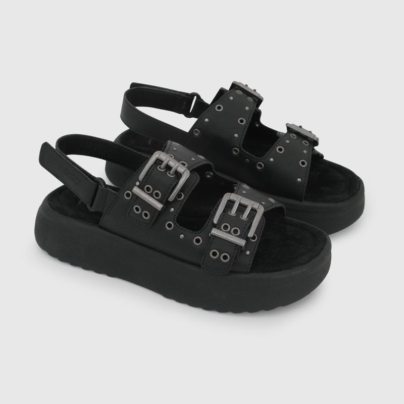 Sandalia Negra con Plataforma y Tachas de Niño talla 28 a 38