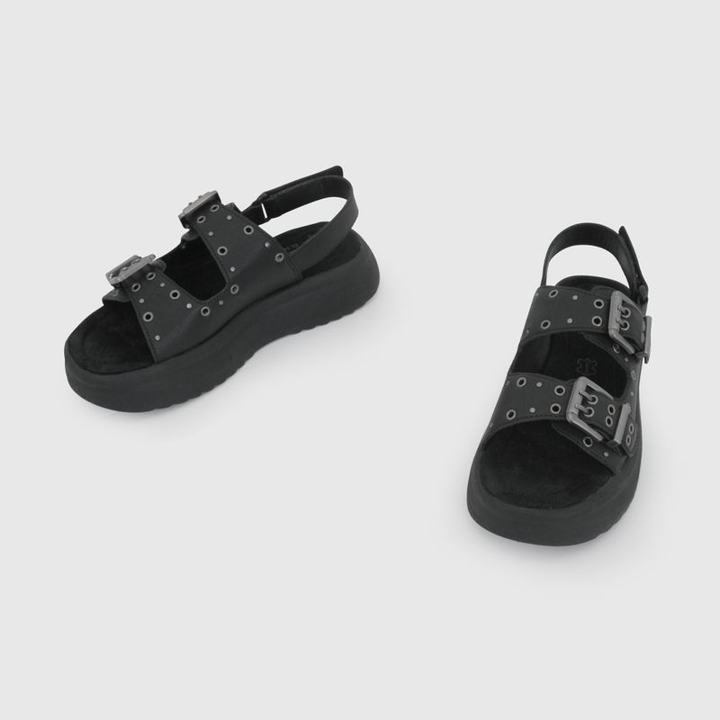 Sandalia Negra con Plataforma y Tachas de Niño talla 28 a 38