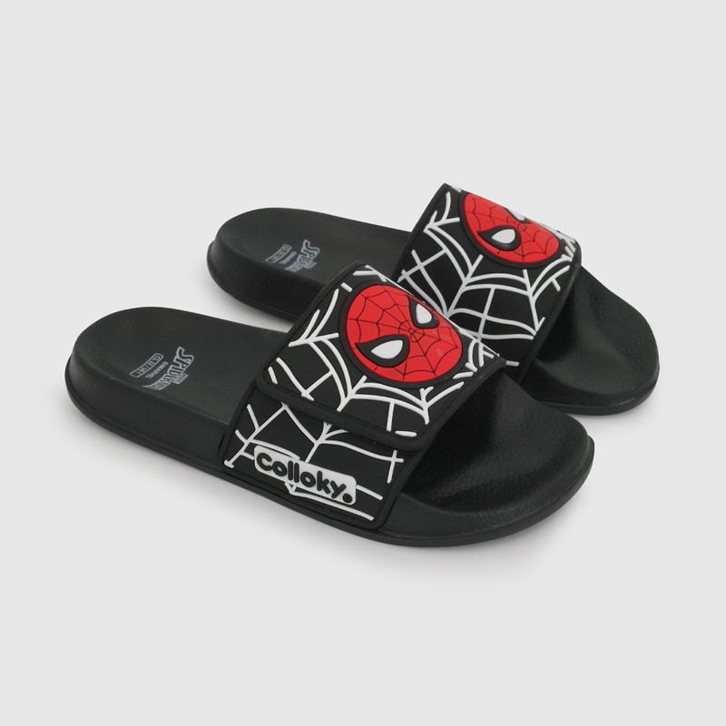 Sandalia Negra de Spiderman de Niño talla 28 a 38