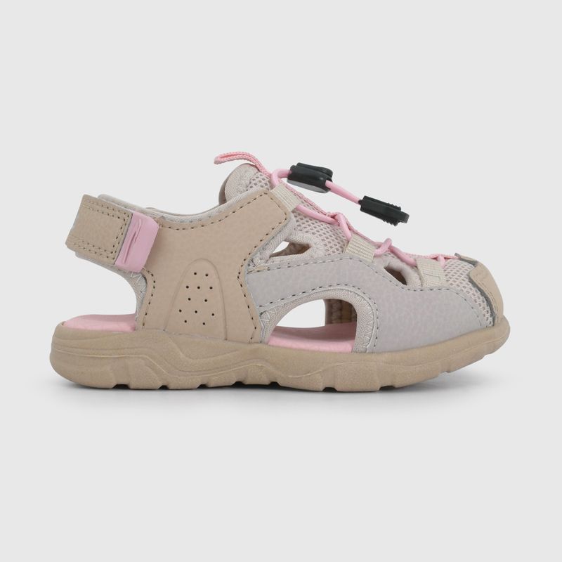 Sandalia Outdoor de niña para Caminante Beige con Velcro Talla 21 al 27
