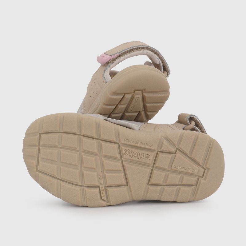 Sandalia Outdoor de niña para Caminante Beige con Velcro Talla 21 al 27