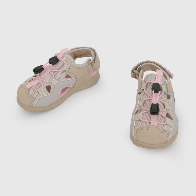 Sandalia Outdoor de niña para Caminante Beige con Velcro Talla 21 al 27