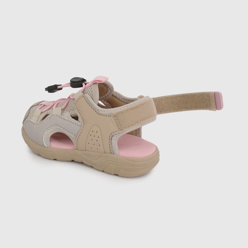Sandalia Outdoor de niña para Caminante Beige con Velcro Talla 21 al 27