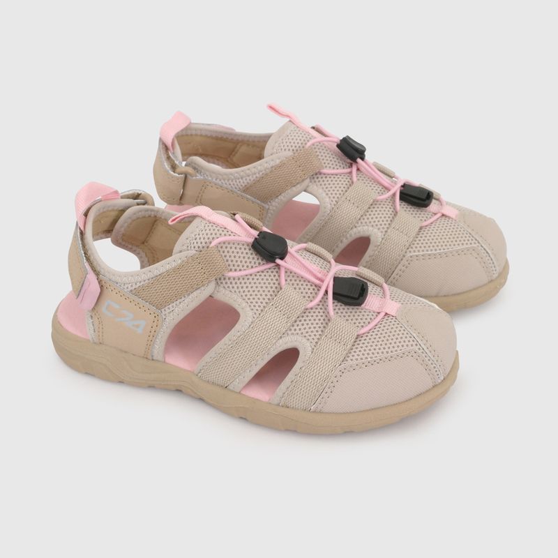 Sandalia Outdoor Beige de Niño con Velcro talla 28 a 38