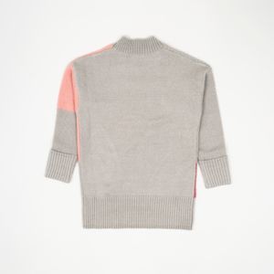 Sweater de niña con bloques gris (2 a 12 años)